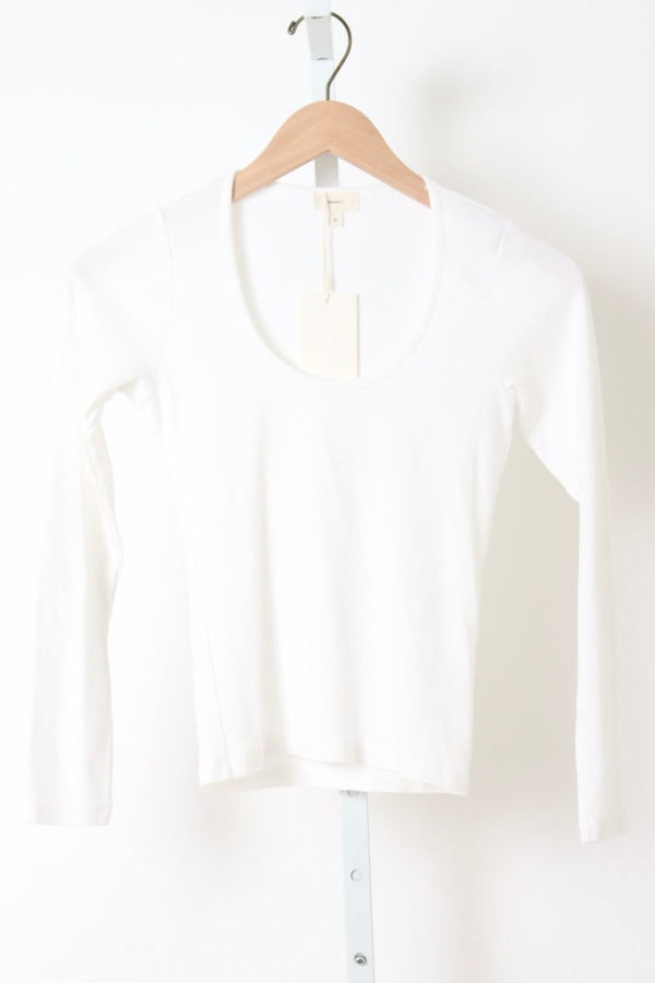 Donni. The Baby Rib Scoop Neck Tee