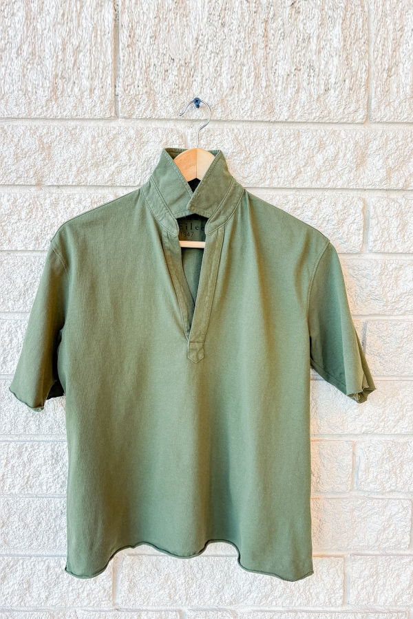 Frank & Eileen Patty Short Sleeve Popover Henley - Nori