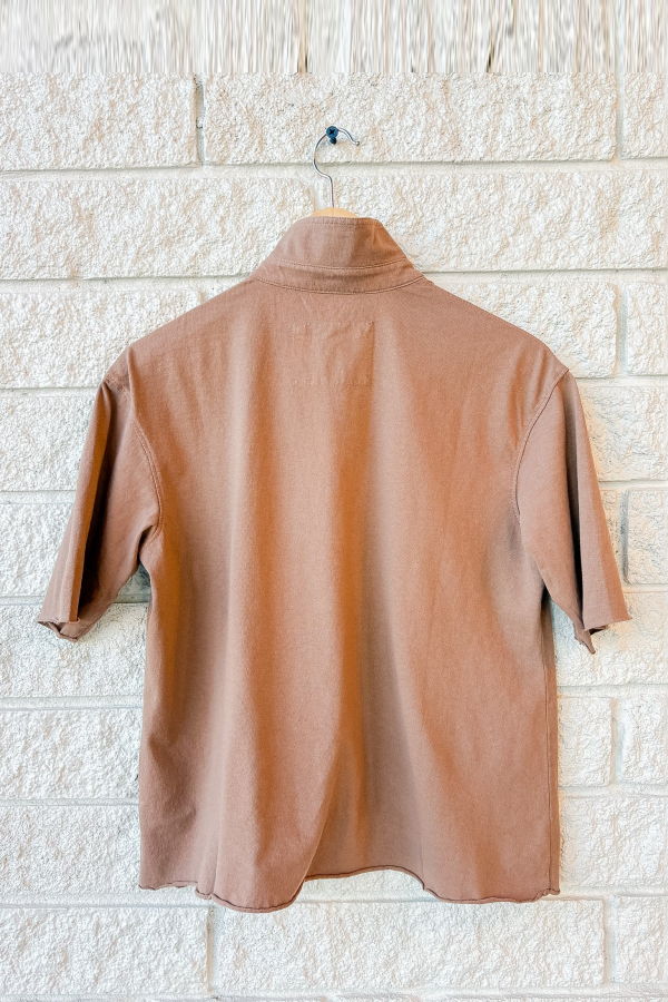 Frank & Eileen Patty Short Sleeve Popover Henley Top - Chai