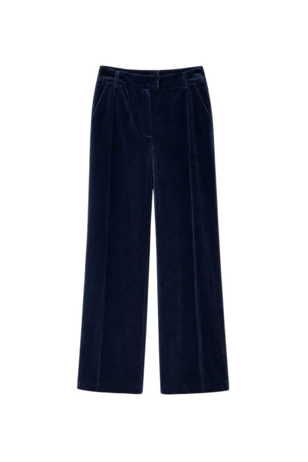 Cartolina Fern Velvet Wide-Leg Pants - Sapphire