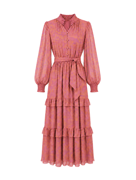 ワンピース CAROLINE BOSMANS DRESS POPPY SOFT ROSE caroline bosmans poppy pollen rose dress | Garmentory