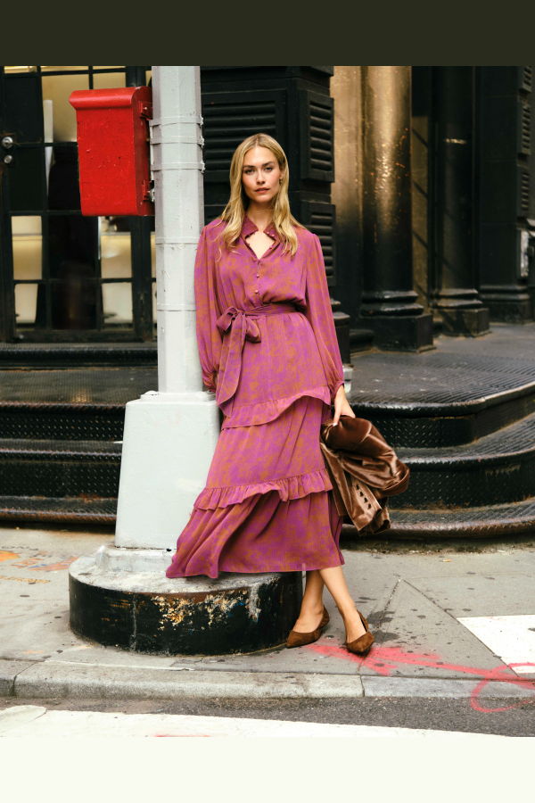 Cartolina Lorelei Long Sleeve Maxi Dress