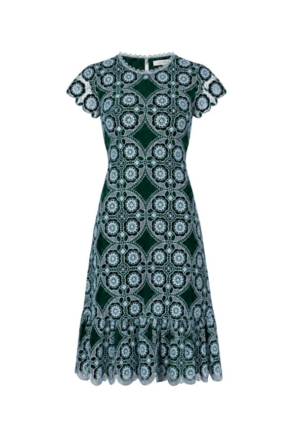 Cartolina Waverly Velvet Lace Midi Dress