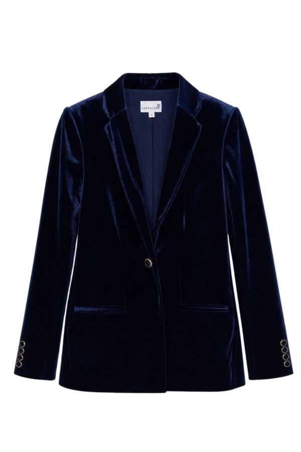 Cartolina HO26 Willow Velour Jacket - Sapphire