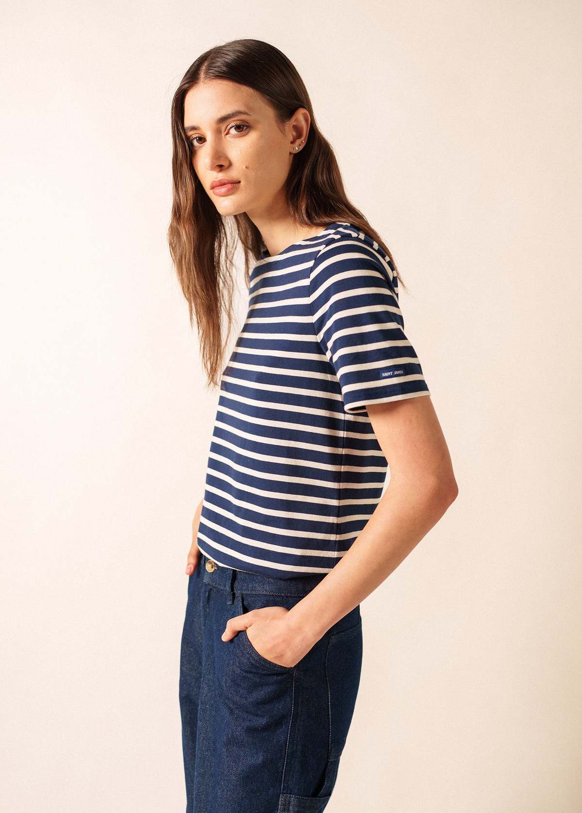 Saint James Levant Modern Breton Shirt - Navy/Ecru - Image 3 of 8