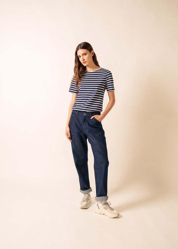 Saint James Levant Modern Breton Shirt - Navy/Ecru