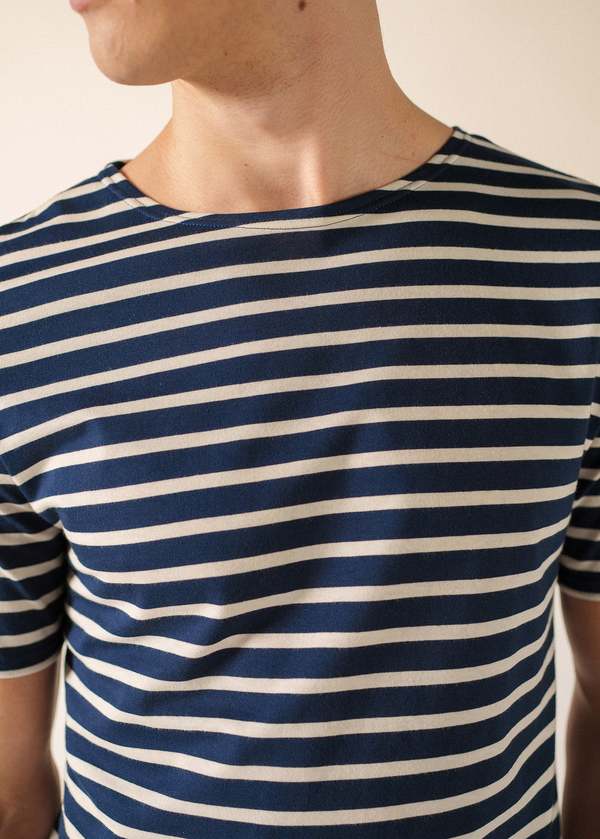 Saint James Levant Modern Breton Shirt - Navy/Ecru