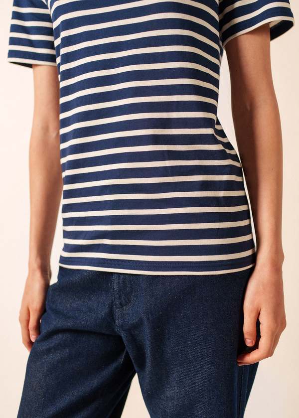 Saint James Levant Modern Breton Shirt - Navy/Ecru