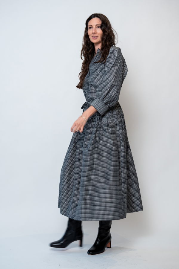 TOAST Cotton Silk Check Skirt