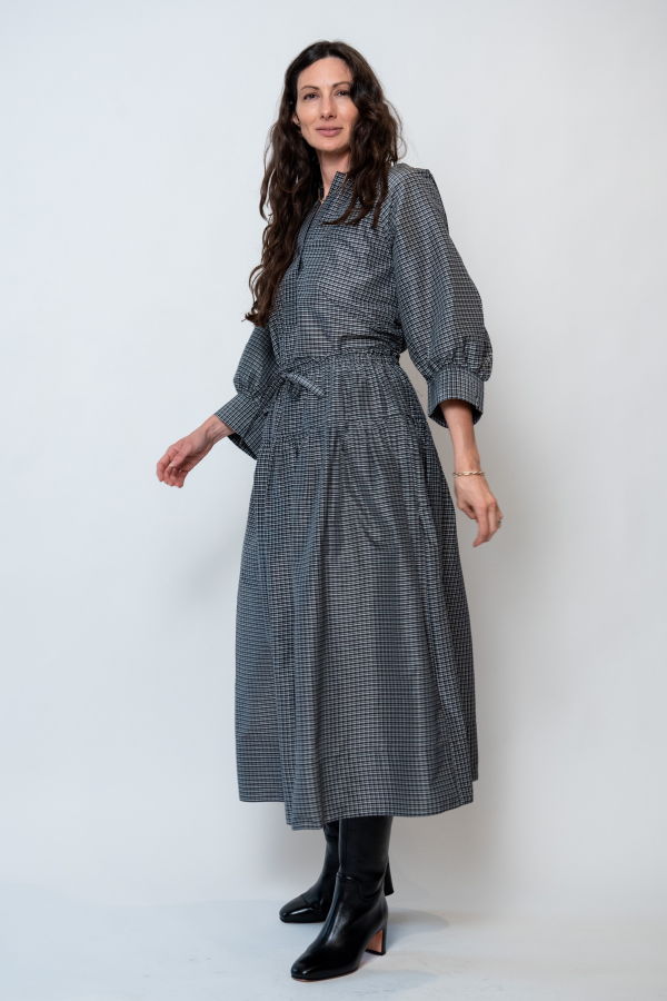 TOAST Cotton Silk Check Skirt
