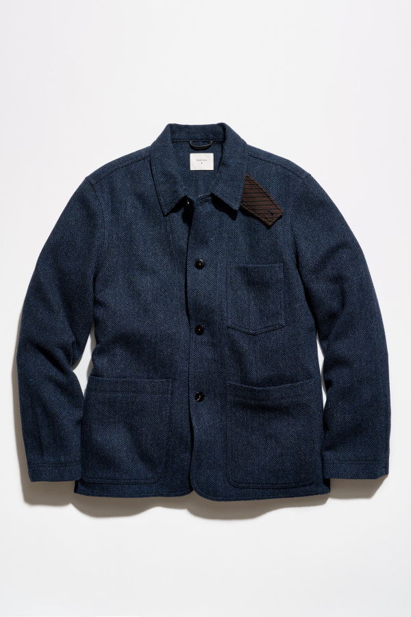 Billy Reid Colbert Herringbone Chore Coat - Navy