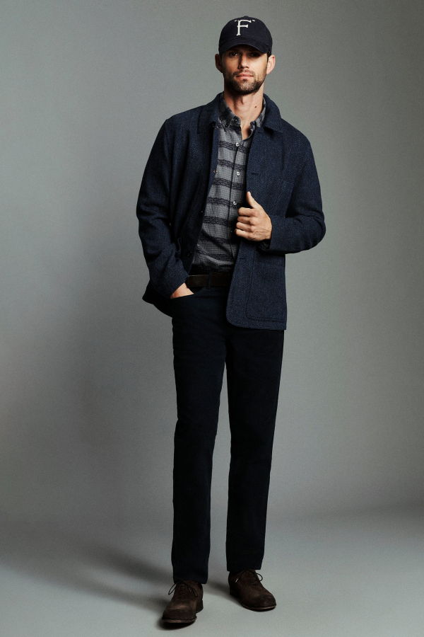 Billy Reid Colbert Herringbone Chore Coat - Navy