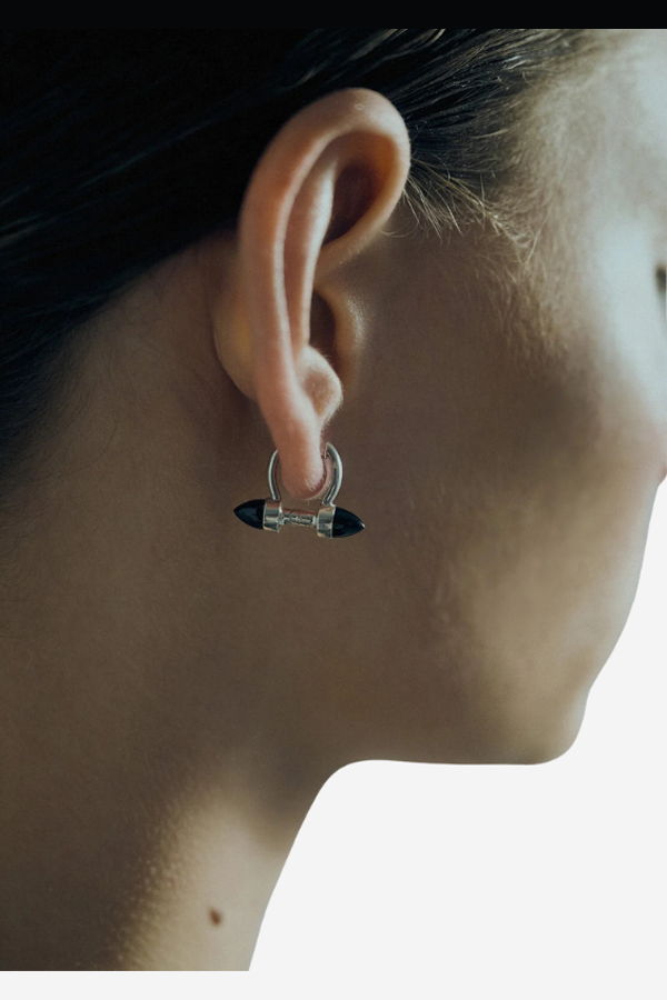 Loren Stewart Barbell Hoop Earrings