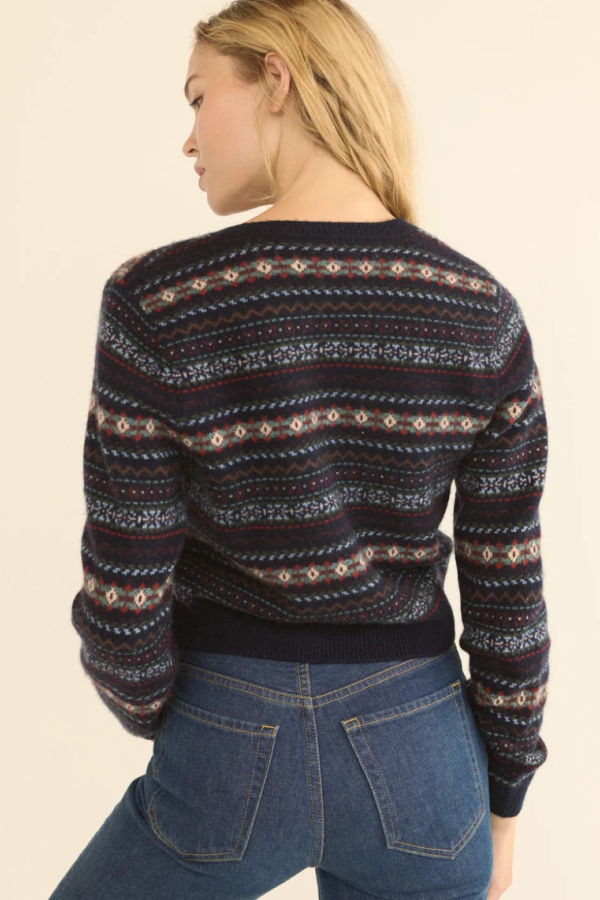 DÔEN Faustine Cardigan - Navy Dashwood Fair Isle