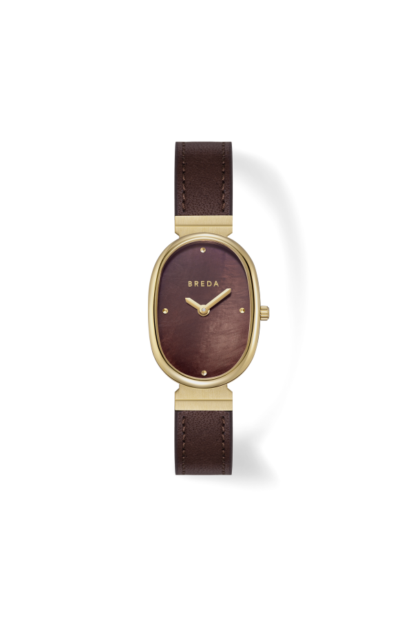 Breda Jane Leather Watch - Gold/Brown