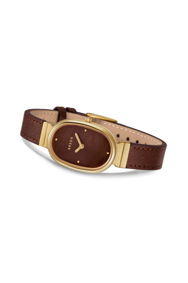 Breda Jane Leather Watch - Gold/Brown