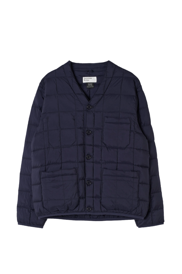 Universal Works Down Cardigan - Navy