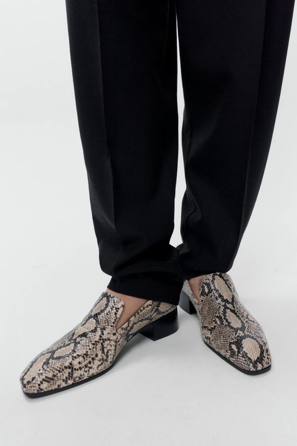 Cordera Snake-Embossed Heeled Loafer