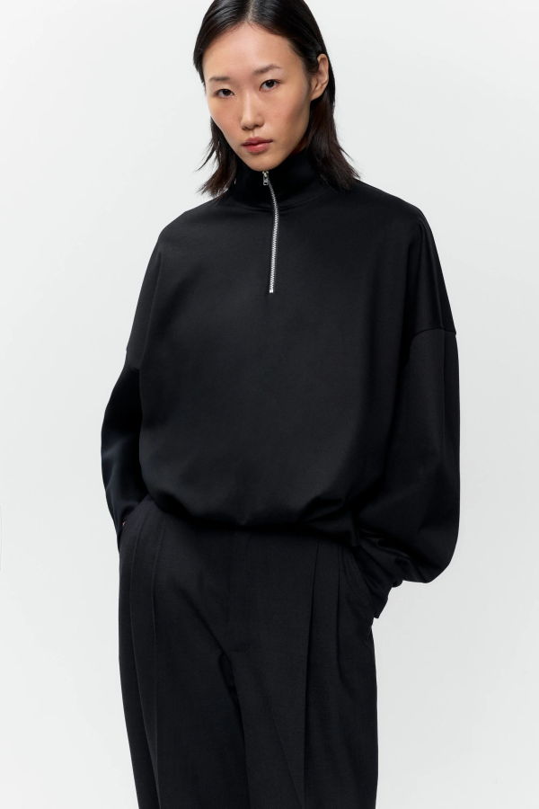 Cordera Balloon Quarter-Zip Sweater