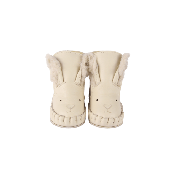 KIDS Donsje Kapi Exclusive Rabbit Booties - Cream Leather | Garmentory