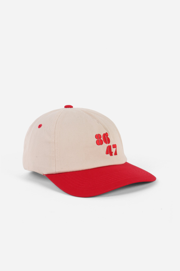 INTENTIONALLY __________. 86 47 Two Tone Dad Cap - Cream/Red