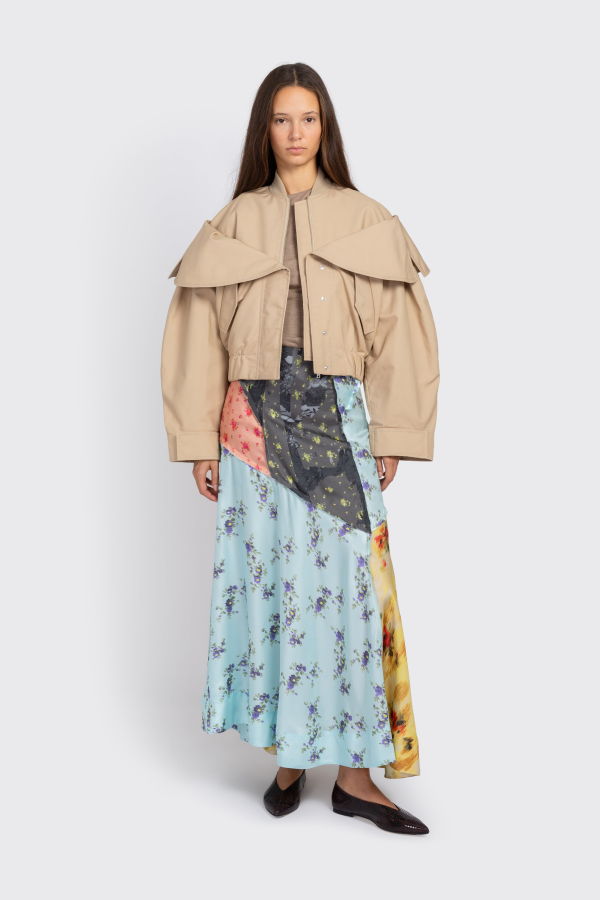 Ganni Double Cotton Bomber - Sand