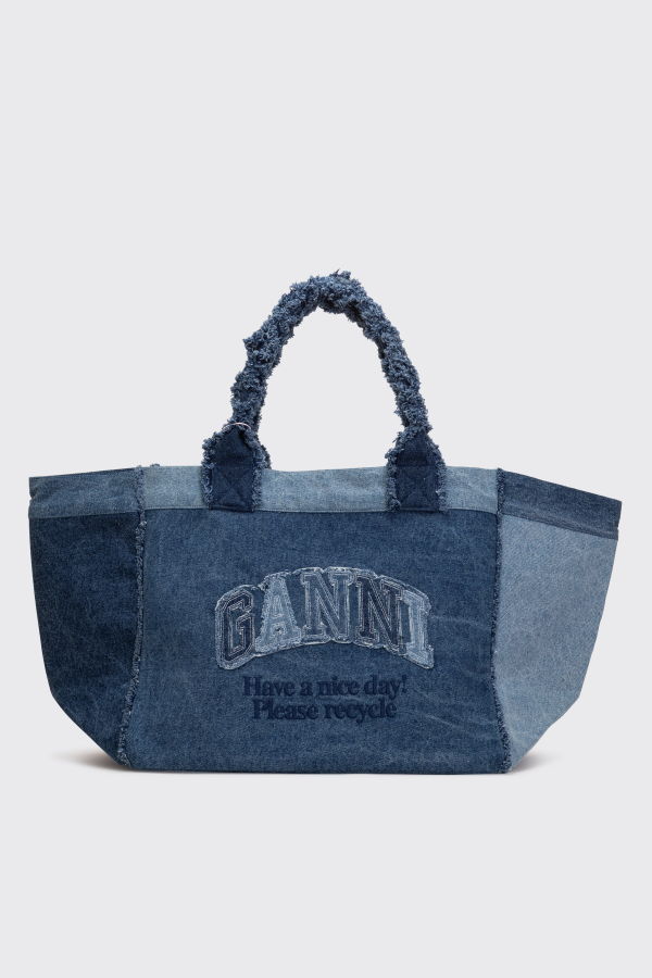 Ganni XXL Trapeze Shopper Denim - Dark Blue