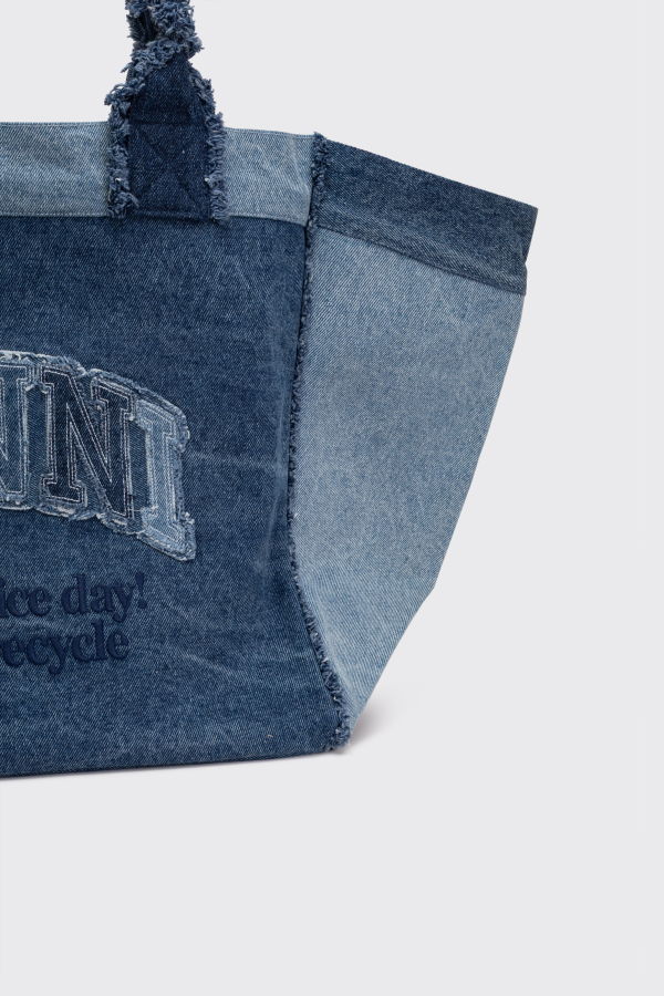 Ganni XXL Trapeze Shopper Denim - Dark Blue