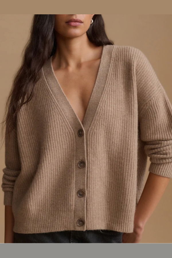 Jenni Kayne Cropped Cashmere Cocoon Cardigan - Undyed Stone