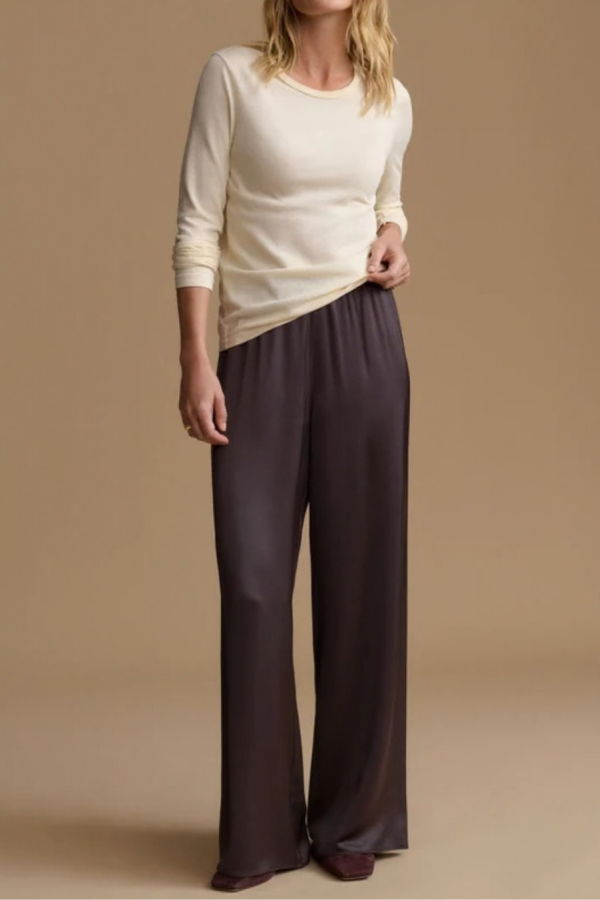 Jenni Kayne Long Sleeve Slim Tee - Warm Ivory