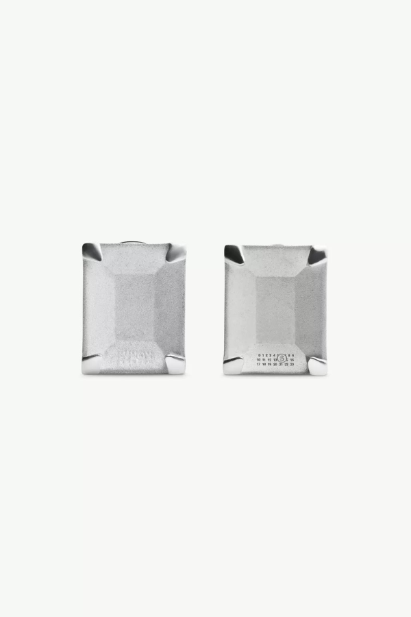 Maison Margiela Unexisting Stone Earrings in Polished Palladio