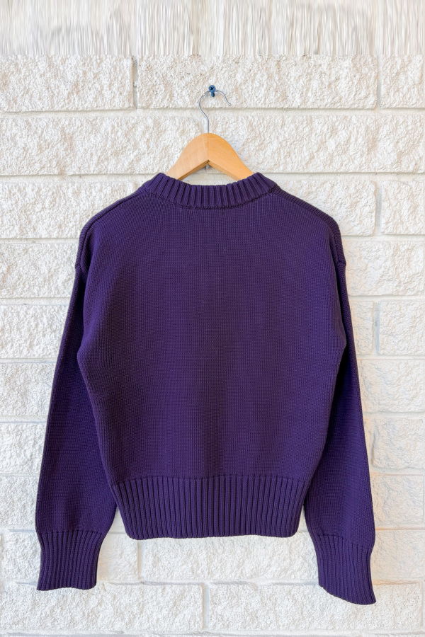demylee Faris Cotton Sweater - Dark Violet