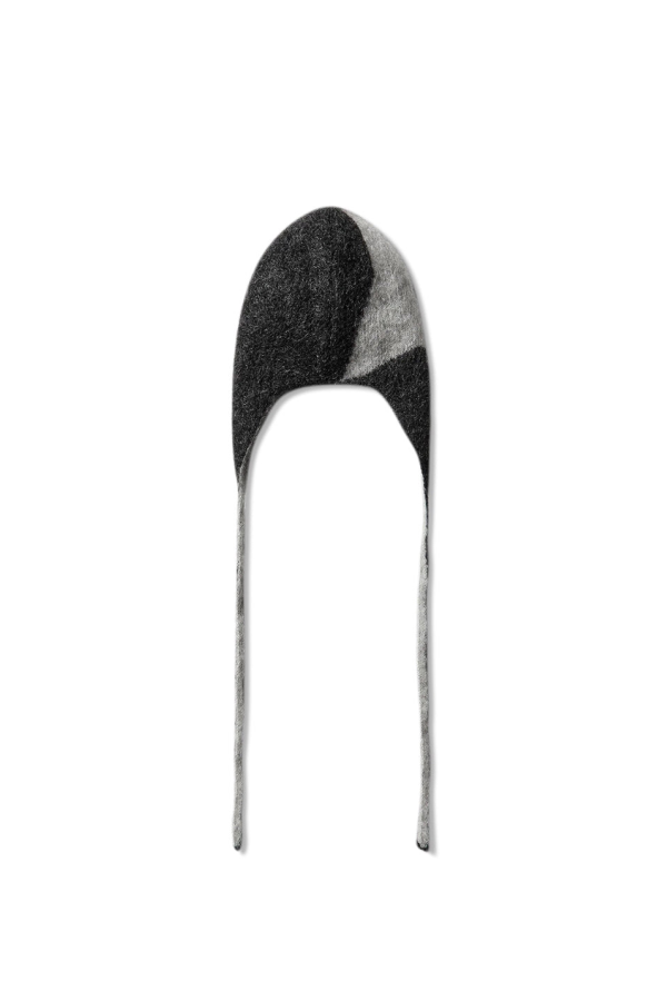 ROA Logo Mohair Bonnet Beanie - Black/White