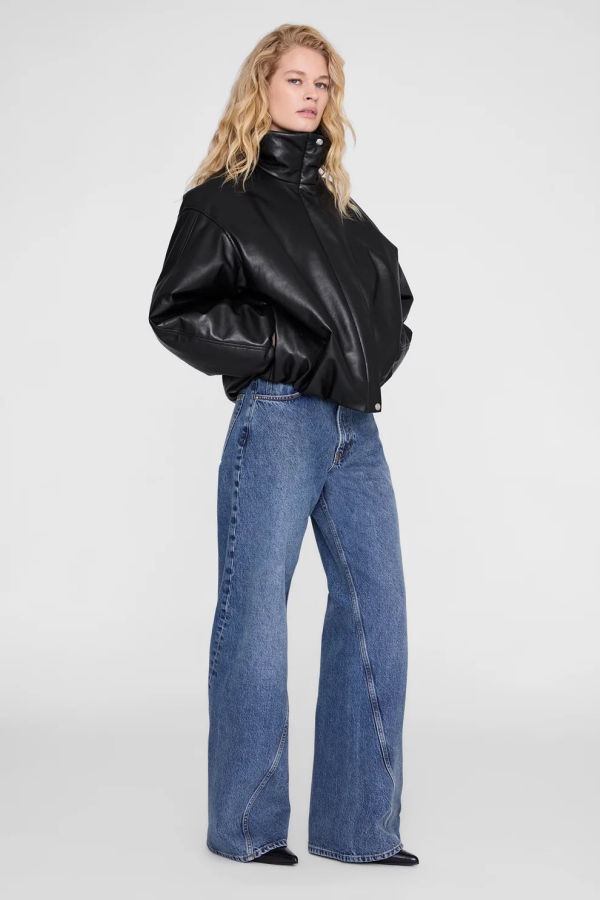 Anine Bing Cyrus Jacket - Black Recycled Leather