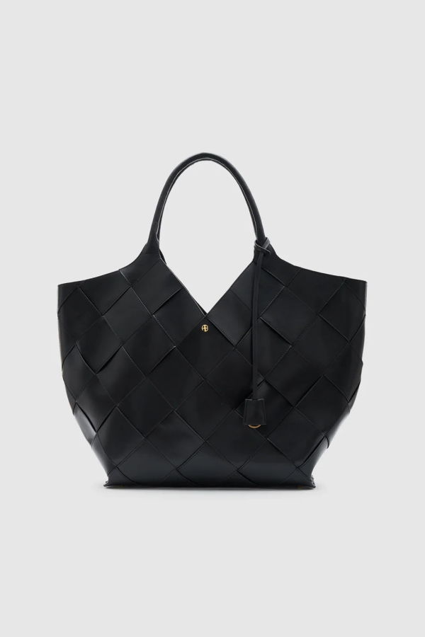 Anine Bing Lili Braided Leather Tote - Black