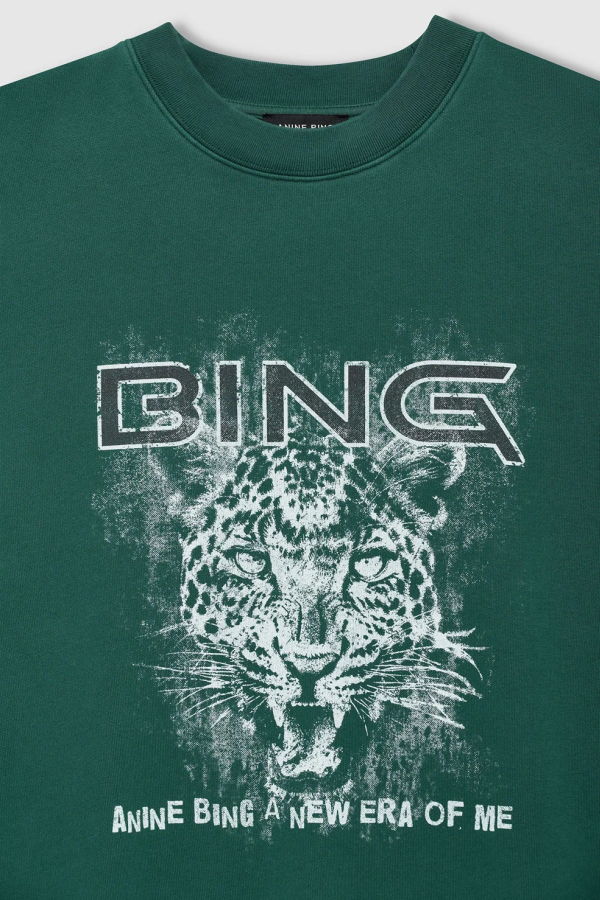 Anine Bing Miles Sweatshirt Leo Muse - Deep Emerald