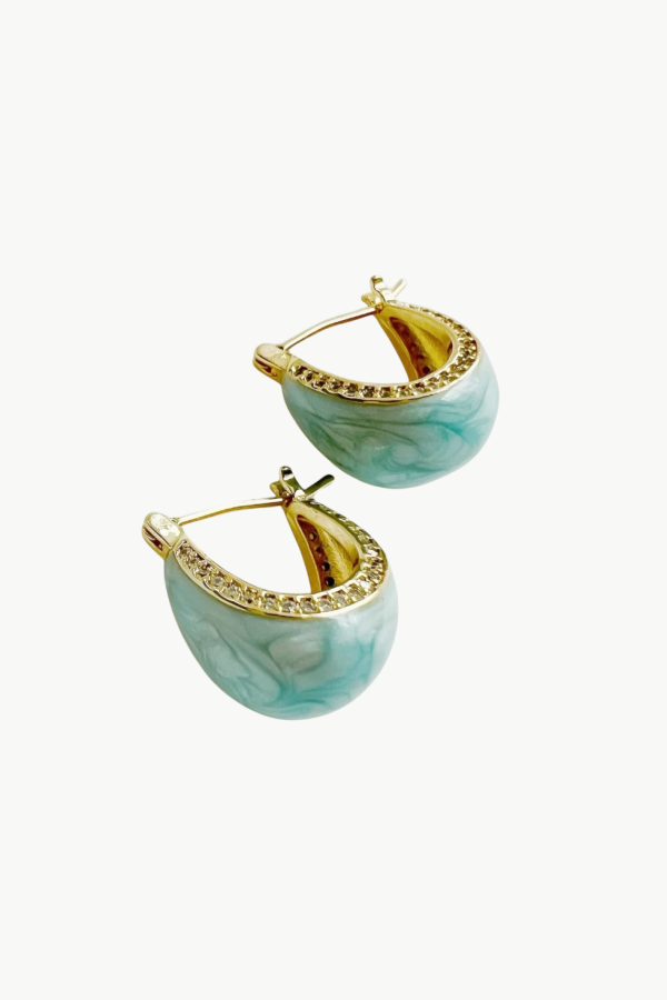 Romi Palmer Hoop Earrings - Blue
