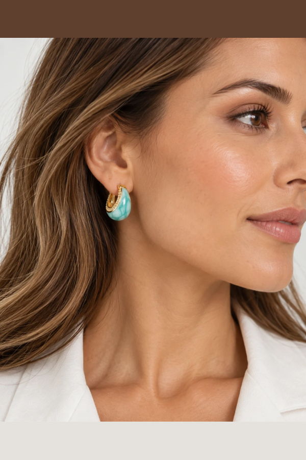Romi Palmer Hoop Earrings - Blue
