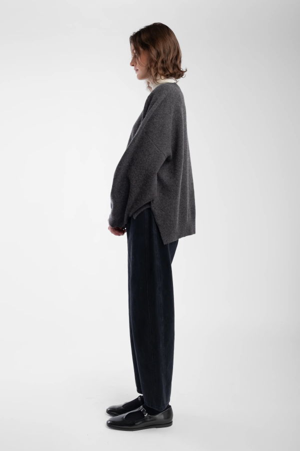Micaela Greg Cashmere Shell Sweater - Charcoal