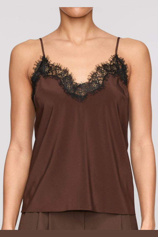 A.L.C. Annabelle Top - Coffee/Black