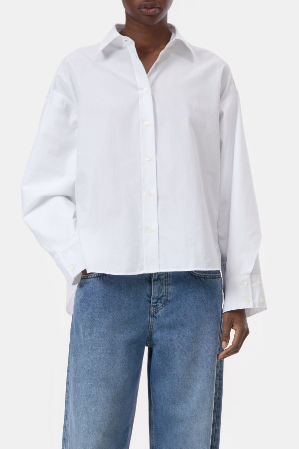 Closed Overlay Detailed Cotton Shirt