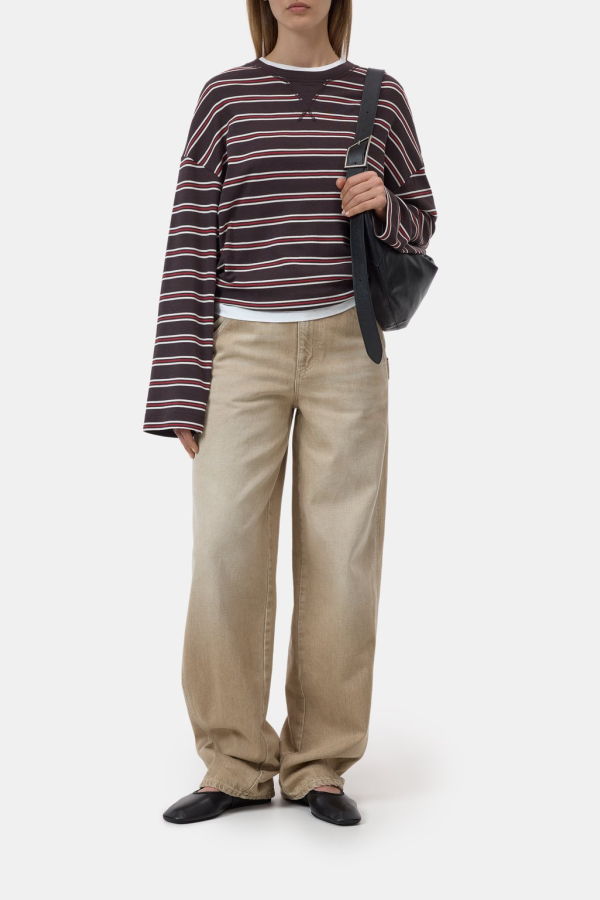 Closed Striped Long Sleeve Top