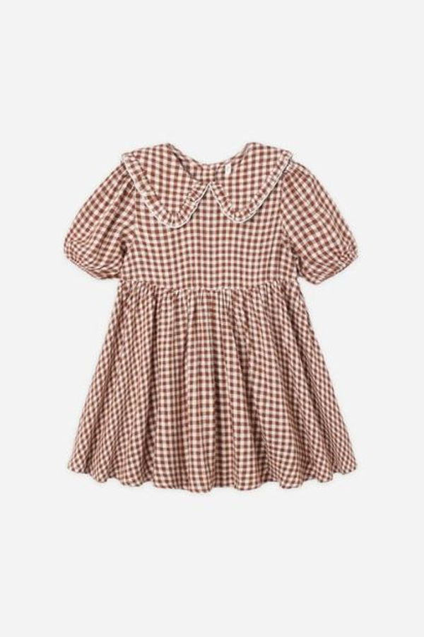 KIDS Rylee + Cru Camille Dress - Brick Check