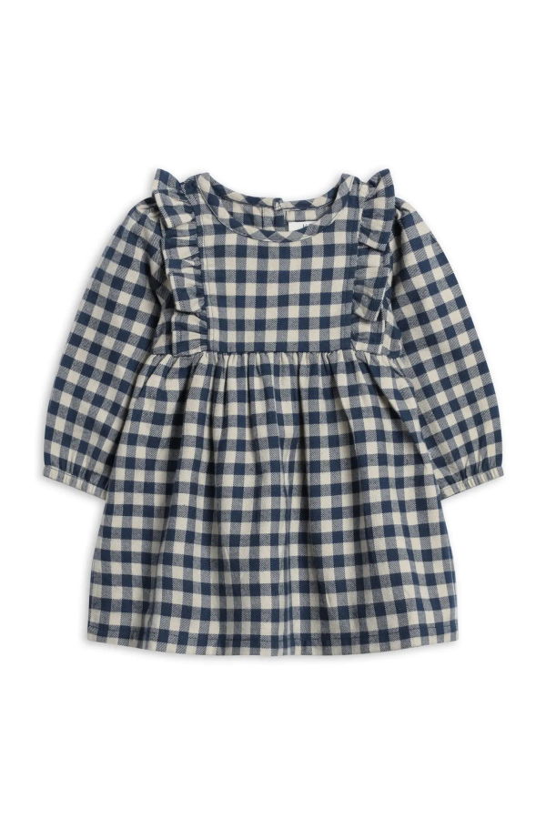 KIDS colored organics Celyn Flannel Ruffle Long Sleeve Dress
