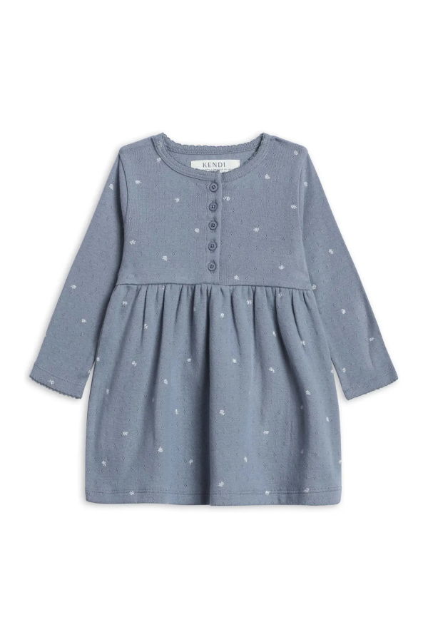 KIDS colored organics Rita Pointelle Long Sleeve Dress