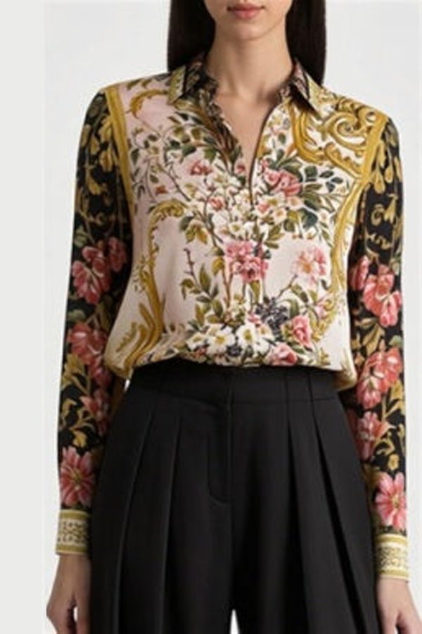 Alice + Olivia Willa Placket Top - True Grandeur