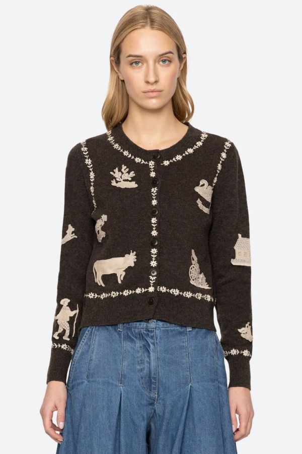 Sea NY Marguerite Lace Patch Cardigan