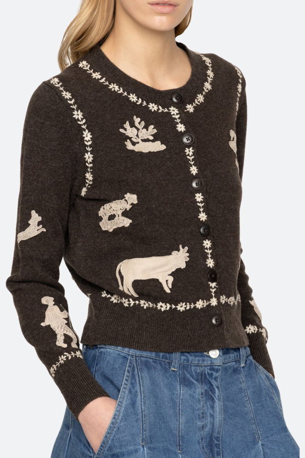 Sea NY Marguerite Lace Patch Cardigan