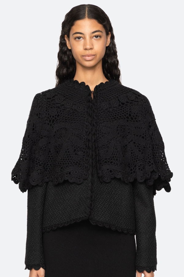Sea NY Wright Knit Cape Jacket