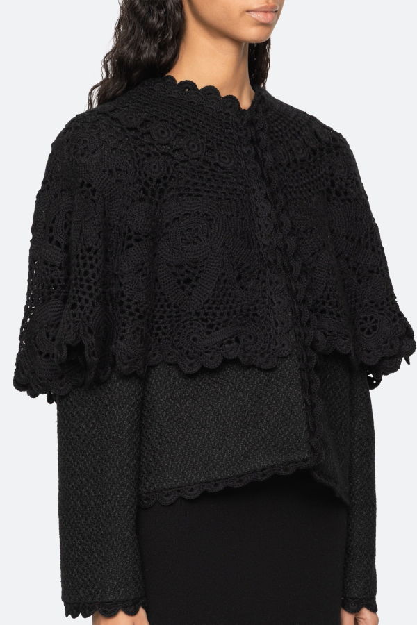 Sea NY Wright Knit Cape Jacket